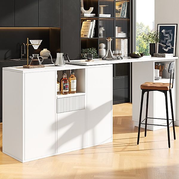 Flieks Bartisch 360° drehbar Essbar(90–198,5x30x75 cm) günstig online kaufen