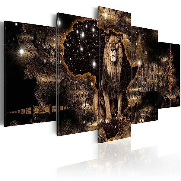 Wandbild - Golden Lion (5 Parts) Wide günstig online kaufen