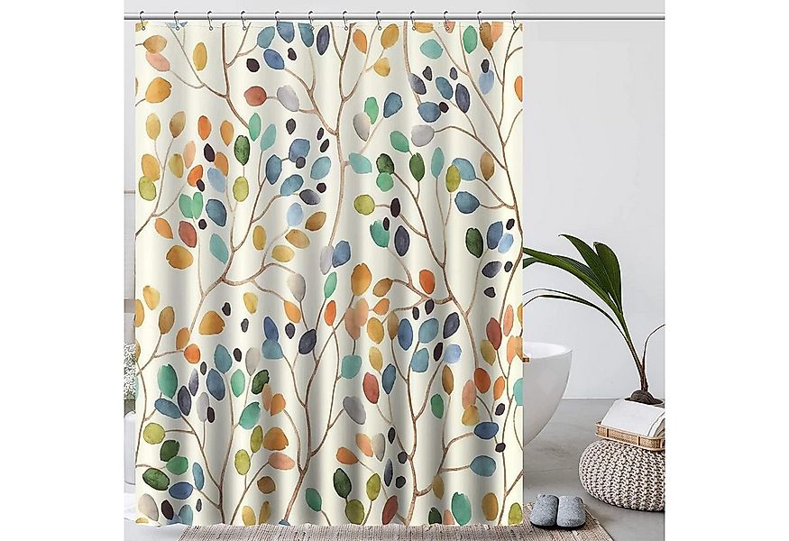 IGINOA Duschvorhang Duschvorhang Waldmuster 180x200 Antischimmel Grüner Sto günstig online kaufen