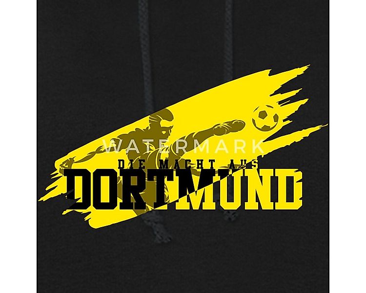 Spreadshirt Hoodie Die Macht Aus Dortmund Schwarz-Gelb Fußball Fan Damen Ho günstig online kaufen