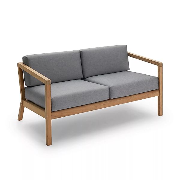 Skagerak - Virkelyst Outdoor 2-Sitzer Sofa - teak/aschgrau/Stoff Barriere®P günstig online kaufen