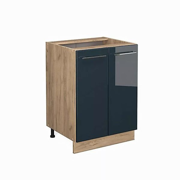 Vicco Unterschrank Fame-Line, Dunkelblau Hochglanz/Goldkraft Eiche, 60 cm o günstig online kaufen