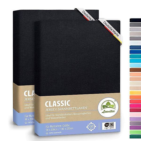 leevitex® Spannbettlaken Spannbettlaken, Mako-Jersey, Gummizug: rundum, günstig online kaufen