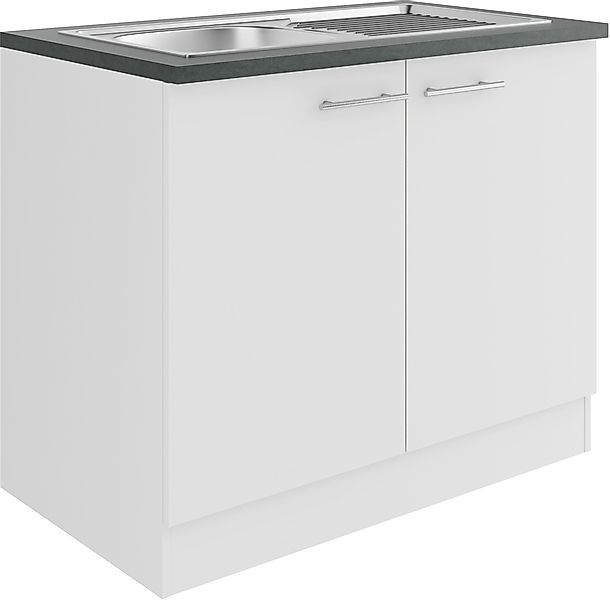 OPTIFIT Spülenschrank "Bella", Breite 100 cm, mit Edelstahl-Einbauspüle günstig online kaufen