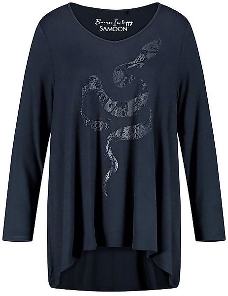 Samoon Langarmshirt Ausgestelltes Langarmshirt mit Schlangen-Motiv günstig online kaufen