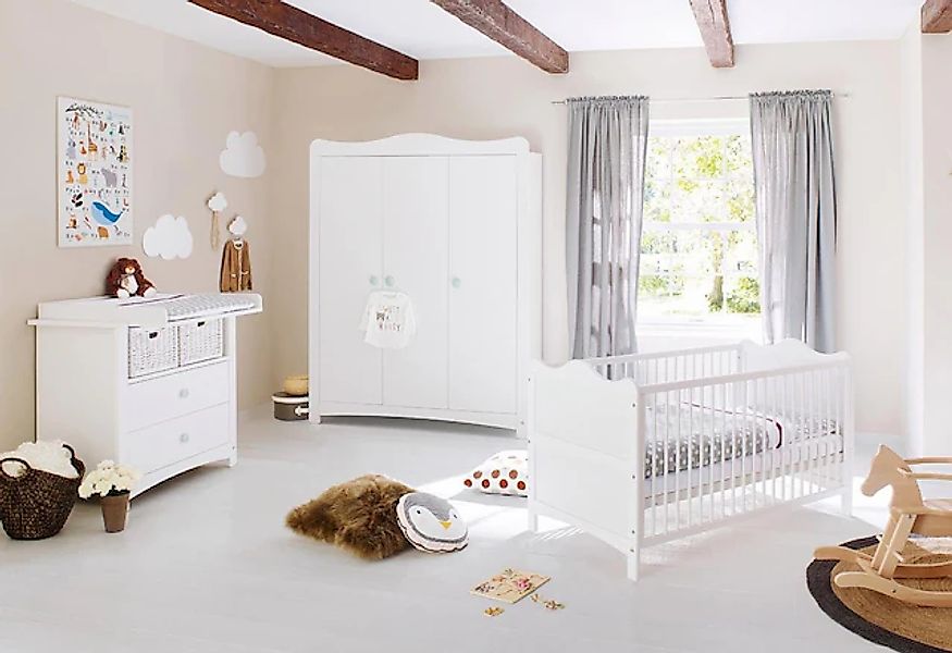 Pinolino® Babyzimmer-Komplettset »Florentina«, (Set, 3 tlg., Kinderbett, Sc günstig online kaufen