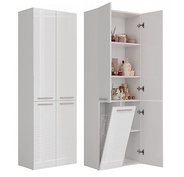 ibonto Hochschrank Badezimmerschrank & Regal Stilvoll Praktischer Aufbewahr günstig online kaufen