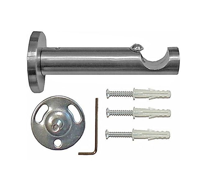 Garduna Gardinenstange Zusatzträger 16mm, Edelstahl-Optik, 1-läufig, gebohr günstig online kaufen