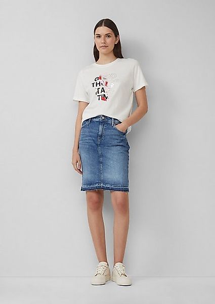 s.Oliver Minirock Kurzer Jeansrock mit offenem Saum günstig online kaufen
