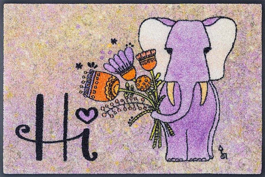 wash+dry by Kleen-Tex Fußmatte "Lucky Elephant" rechteckig 7 mm Höhe günstig online kaufen