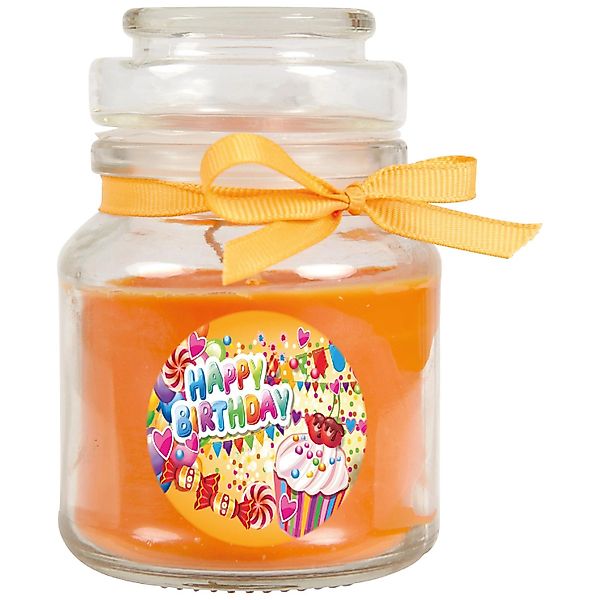 HS Candle Duftkerze & Bonbon Glas Geburtstag Orange Honigmelone günstig online kaufen
