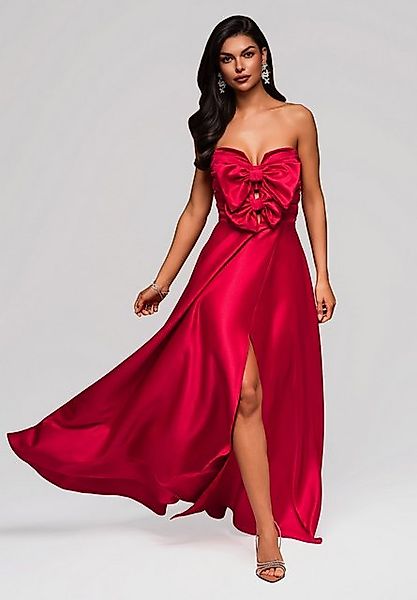 OMBRE Abendkleid Satinkleid mit XXL-Schleife und Beinschlitz Schleife günstig online kaufen