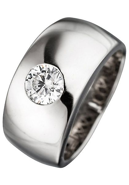 JOBO Silberring, breit 925 Silber mit Zirkonia günstig online kaufen