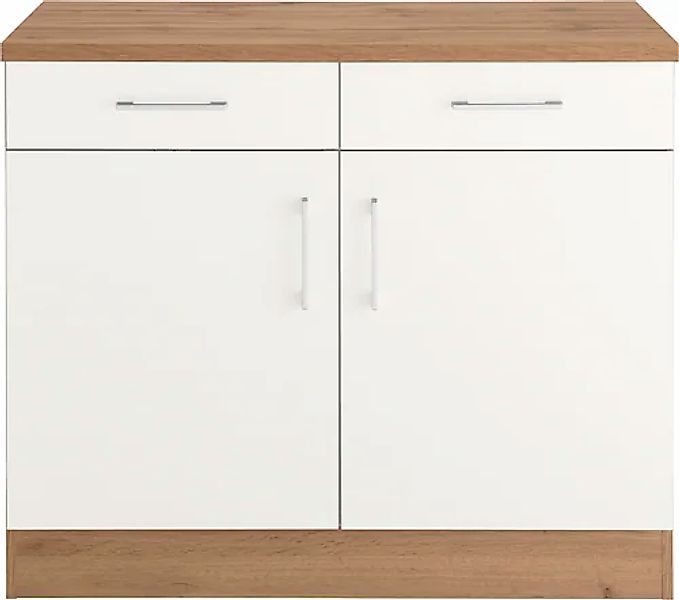 KOCHSTATION Unterschrank "KS-Colmar" 100 cm, mit Metallgriff, für viel Stau günstig online kaufen