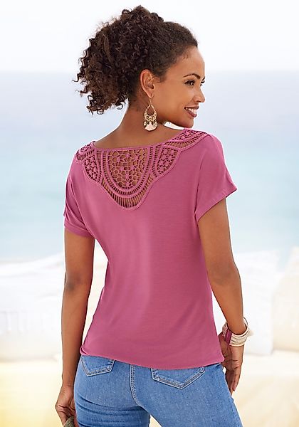 Vivance Kurzarmshirt mit Häkelspitze am Rücken günstig online kaufen