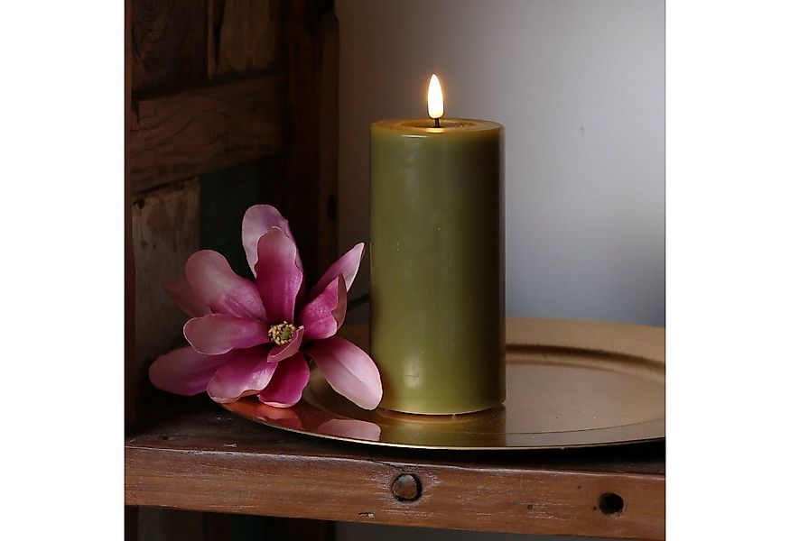 Deluxe Homeart LED-Kerze Mia Echtwachs Wachsspiegel flackernd H: 15cm D: 7, günstig online kaufen