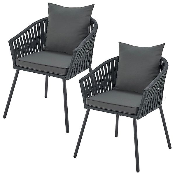 Juskys Gartenstuhl, wetterfest, bis zu 160 kg belastbar, inkl. Sitz und Rüc günstig online kaufen