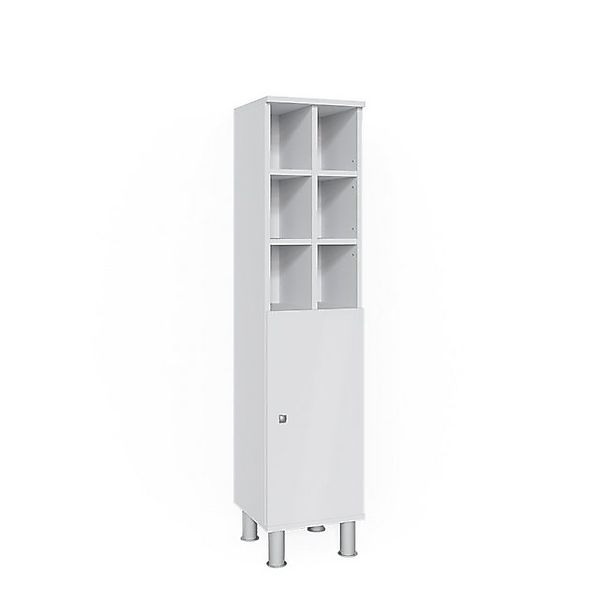 Vicco Midischrank Fynn Weiß 30 x 131 cm Große Tür günstig online kaufen
