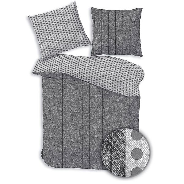 Träumschön Bettwäsche Biber 135x200 oder 155x220 cm, Wende-Design Punkte St günstig online kaufen