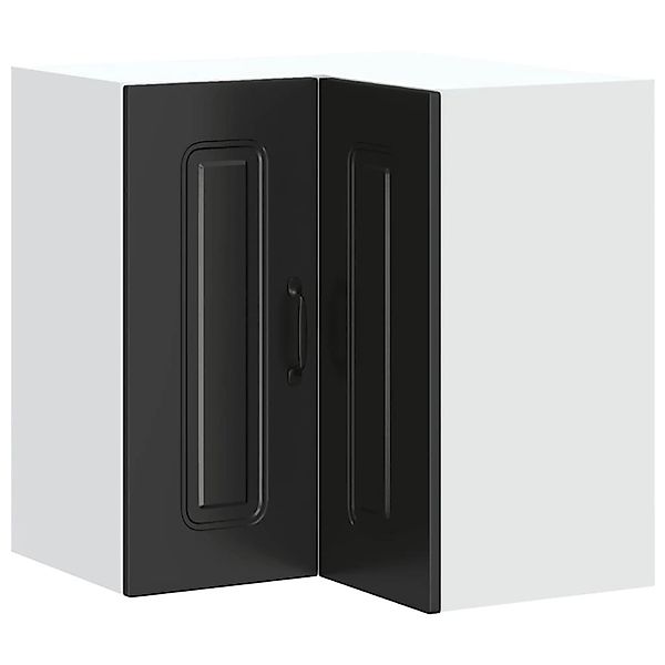 vidaXL Küchen-Eckhängeschrank Kalmar Schwarz Holzwerkstoff 853618 günstig online kaufen