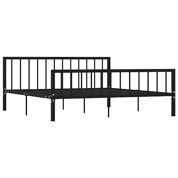 vidaXL Bettgestell Bettgestell Schwarz Metall 180x200 cm Bett Bettrahmen Be günstig online kaufen