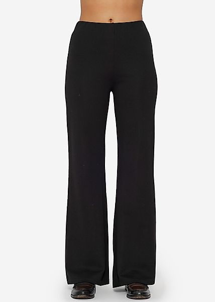 SASSYCLASSY Stoffhose Figurbetonende Highwaist-Hosen Damen Schwarz günstig online kaufen
