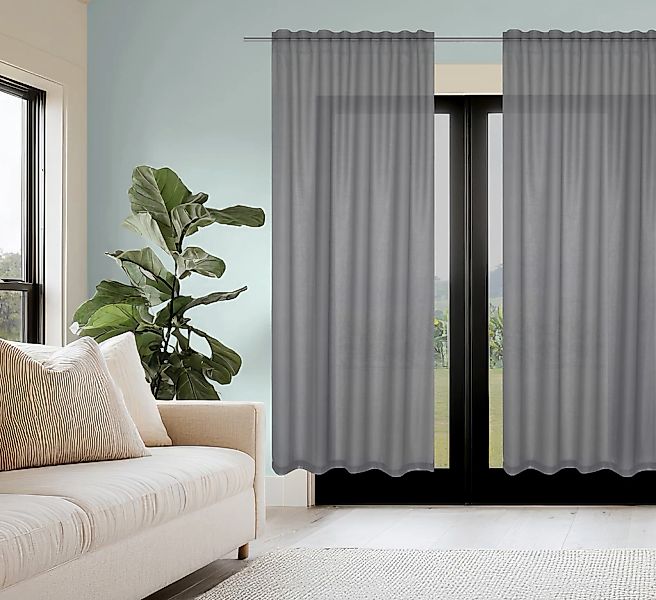 HOME WOHNIDEEN Gardine "DOLLY" Multifunktionsband 2 Stk. tlg. transparent günstig online kaufen