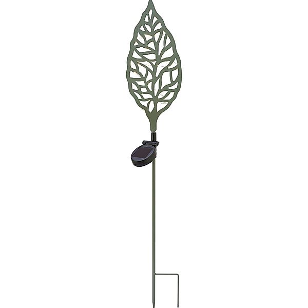 Solar-Dekoleuchte Blatt LED Khaki 14 cm x 2 cm x 77 cm günstig online kaufen
