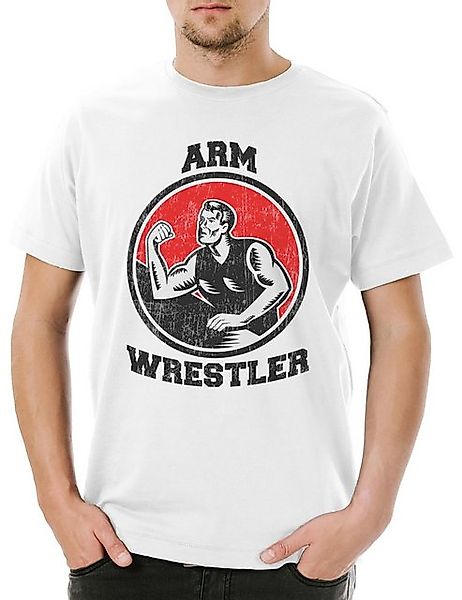 Urban Backwoods Print-Shirt Urban Backwoods Arm Wrestler Herren T-Shirt Wei günstig online kaufen
