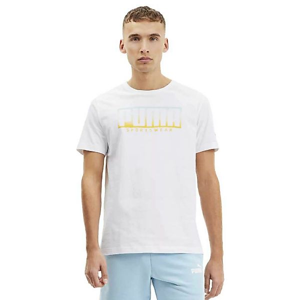 Puma Athletics Big Logo Kurzärmeliges T-shirt S Puma White / Golden Rod günstig online kaufen