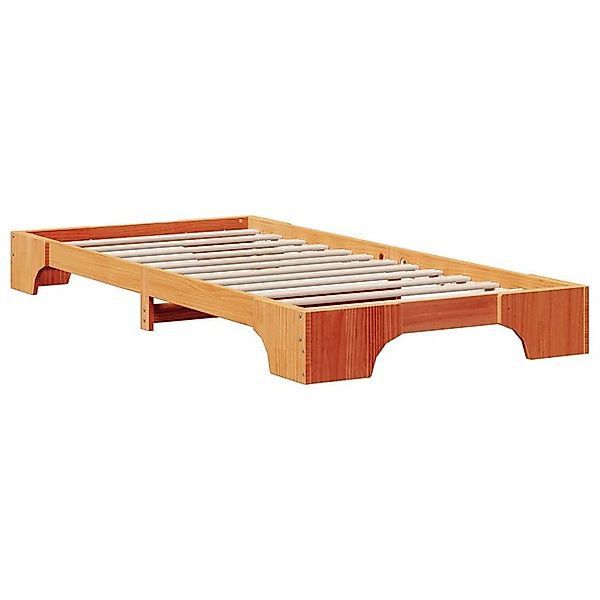 vidaXL Bett Bettgestell Wachsbrown Massivholz 75 x 190 cm Bettgestell (1-tl günstig online kaufen