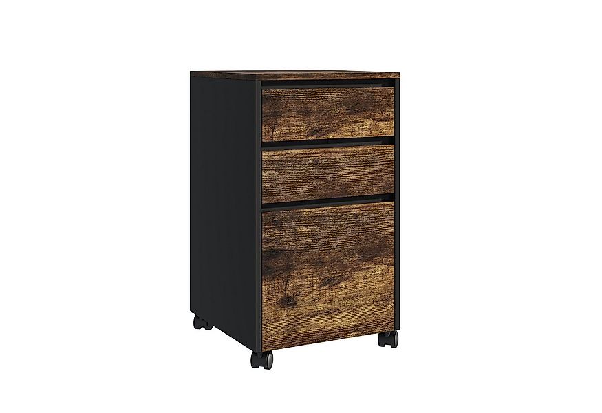 relaxdays Rollcontainer mit 3 Schublade, Industrial-Schwarz günstig online kaufen