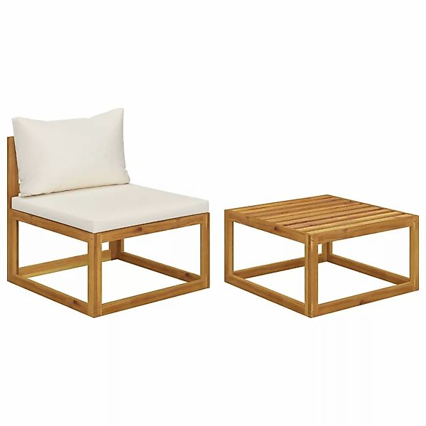 vidaXL Sofaelement 2-tlg. Garten-Sofagarnitur mit Auflage günstig online kaufen