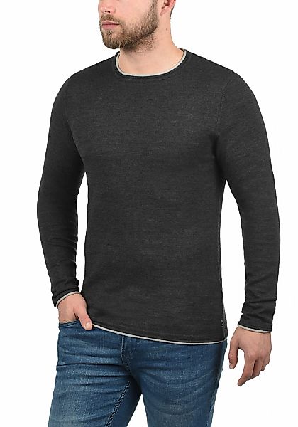 Blend Rundhalspullover "BHOdin" Strickpullover mit aufgerollten Abschlüssen günstig online kaufen