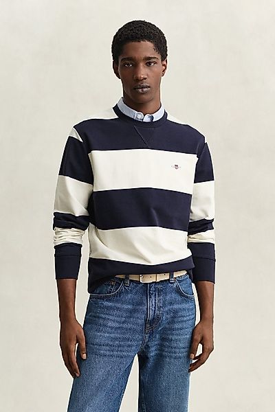 Gant Sweatshirt STRIPED C-NECK mit Rundhals und Logostickerei günstig online kaufen