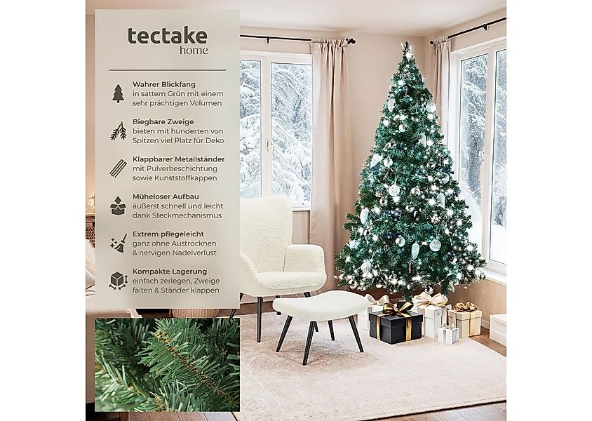 tectake Künstlicher Weihnachtsbaum Christbaum künstlich Tannenbaum 150-180c günstig online kaufen