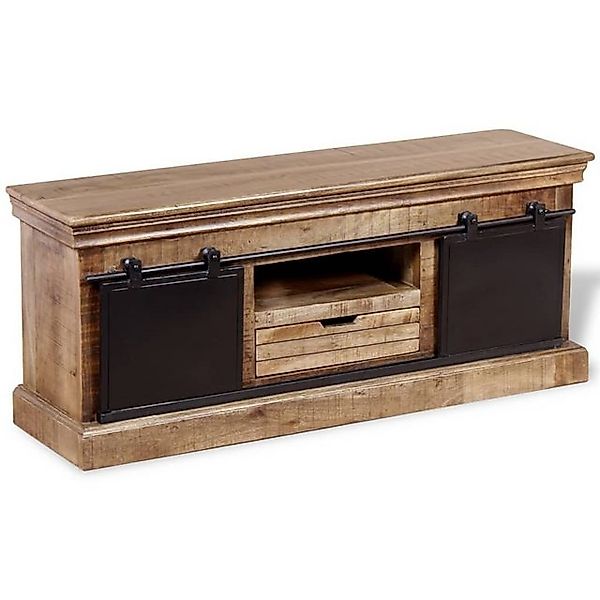 furnicato TV-Schrank mit 2 Schiebetüren Massivholz Mango 110x30x45 cm (1-St günstig online kaufen