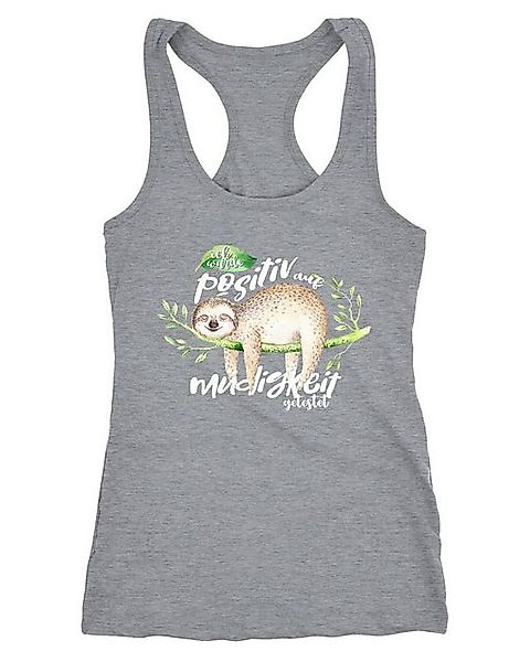 MoonWorks Tanktop Damen Tanktop Faultier Ich wurde positiv auf Müdigkeit ge günstig online kaufen
