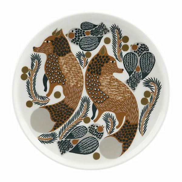 Assiett à dessert Ketunmarja keramik braun / Ø 20 cm - Marimekko - Braun günstig online kaufen