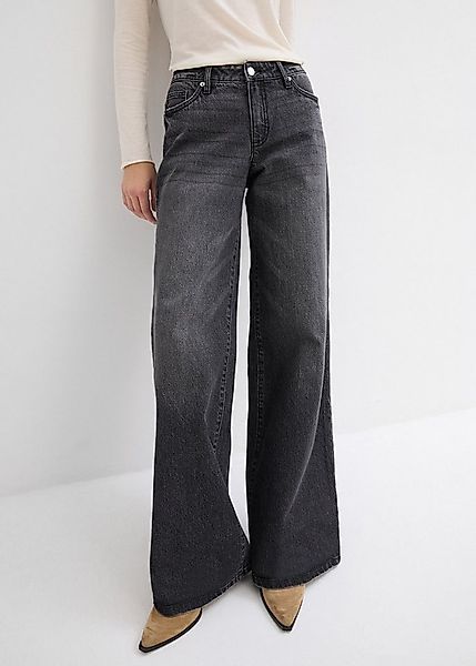 bonprix Weite Jeans (1-tlg) mittlere Bundhöhe, aus festem Baumwoll-Denim, m günstig online kaufen
