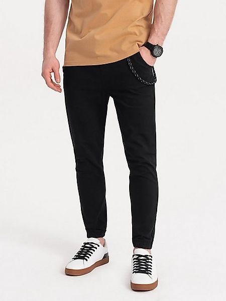 OMBRE Jeggings Herren Stoff Jeggings mit dekorativem Kordelzug günstig online kaufen
