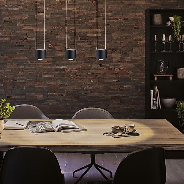 URail LED Pendelleuchte Aldan in Schwarz-matt und Schwarz 8,5W 930lm günstig online kaufen