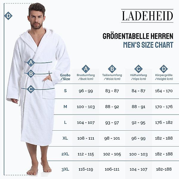 Ladeheid Bademantel Herren Frottee Bademantel aus günstig online kaufen