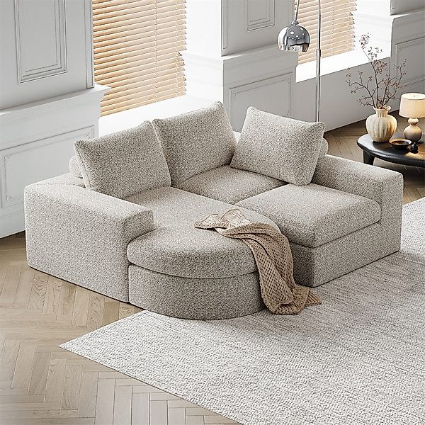 MODFU Sofa Modulares Chenille-Sofa mit Nackenkissen, günstig online kaufen