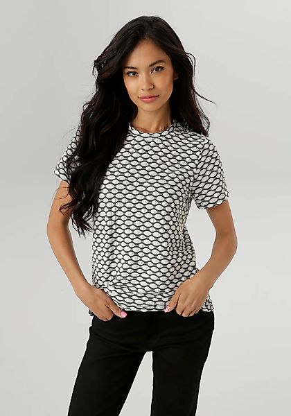 Aniston SELECTED T-Shirt mit moderner Oberflächenstruktur und Wellenmusteru günstig online kaufen