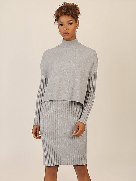 Apart Strickkleid aus Rippenstrickkleid und ärmellosem Pullunder günstig online kaufen