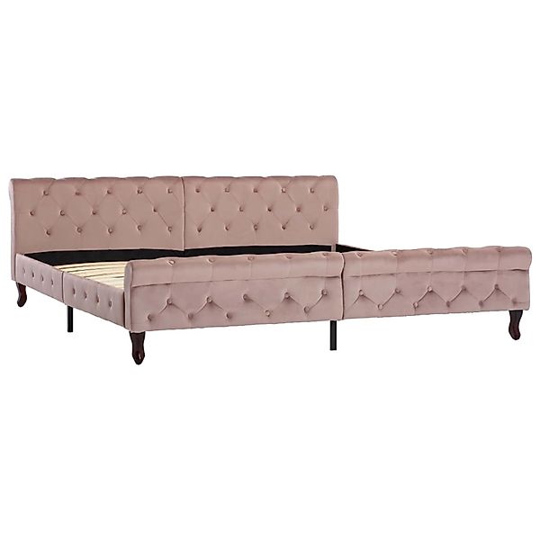 Bettgestell Rosa Samt 200 X 200 Cm günstig online kaufen