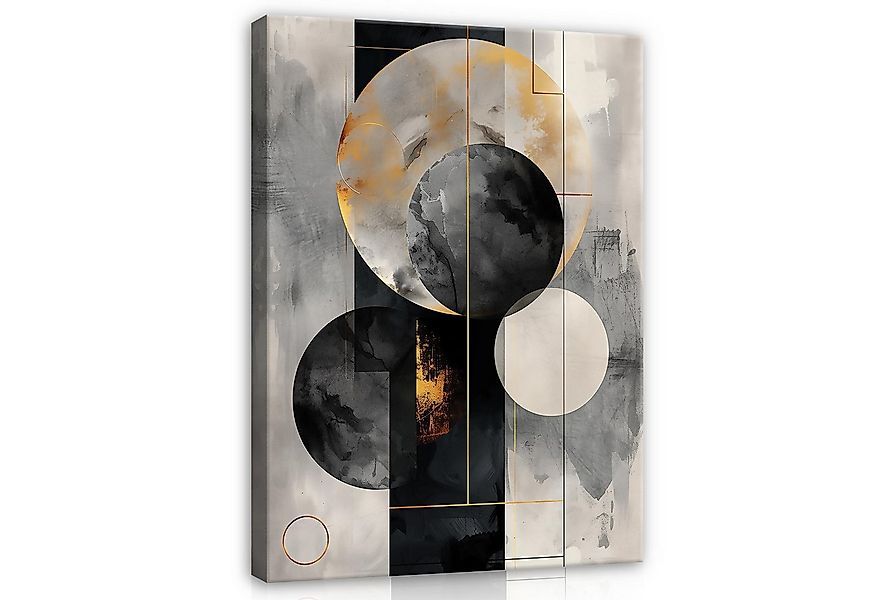 Wallarena Leinwandbild Abstrakt Loft Grau Schwarz Wandbilder XXL Wand Deko günstig online kaufen