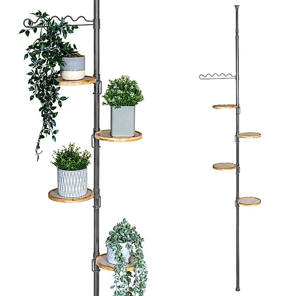 bremermann Blumenständer Teleskop-Blumenregal mit 4 Bambus-Ablagen günstig online kaufen