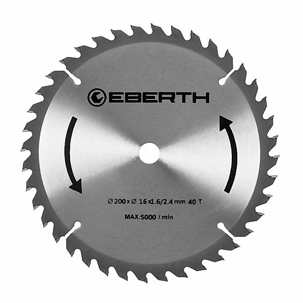 EBERTH Kreissägeblatt 200mm Durchmesser 16mm Bohrung 2,4mm Schnittbreite günstig online kaufen